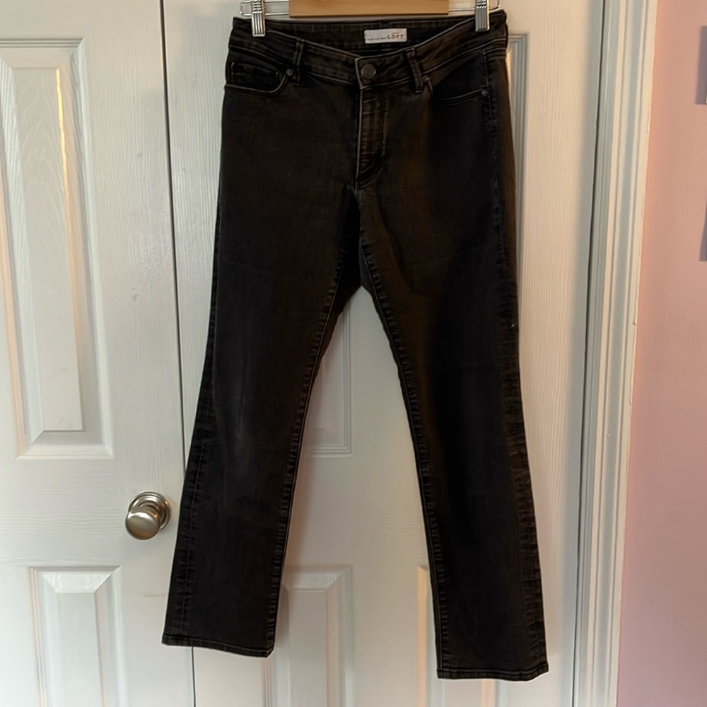 LOFT Black Curvy Straight Jeans Size 6